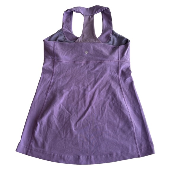Lululemon Scoop Neck Purple Racerback Tank Top Built In Bra Women's Size 4 - Picture 2 of 7